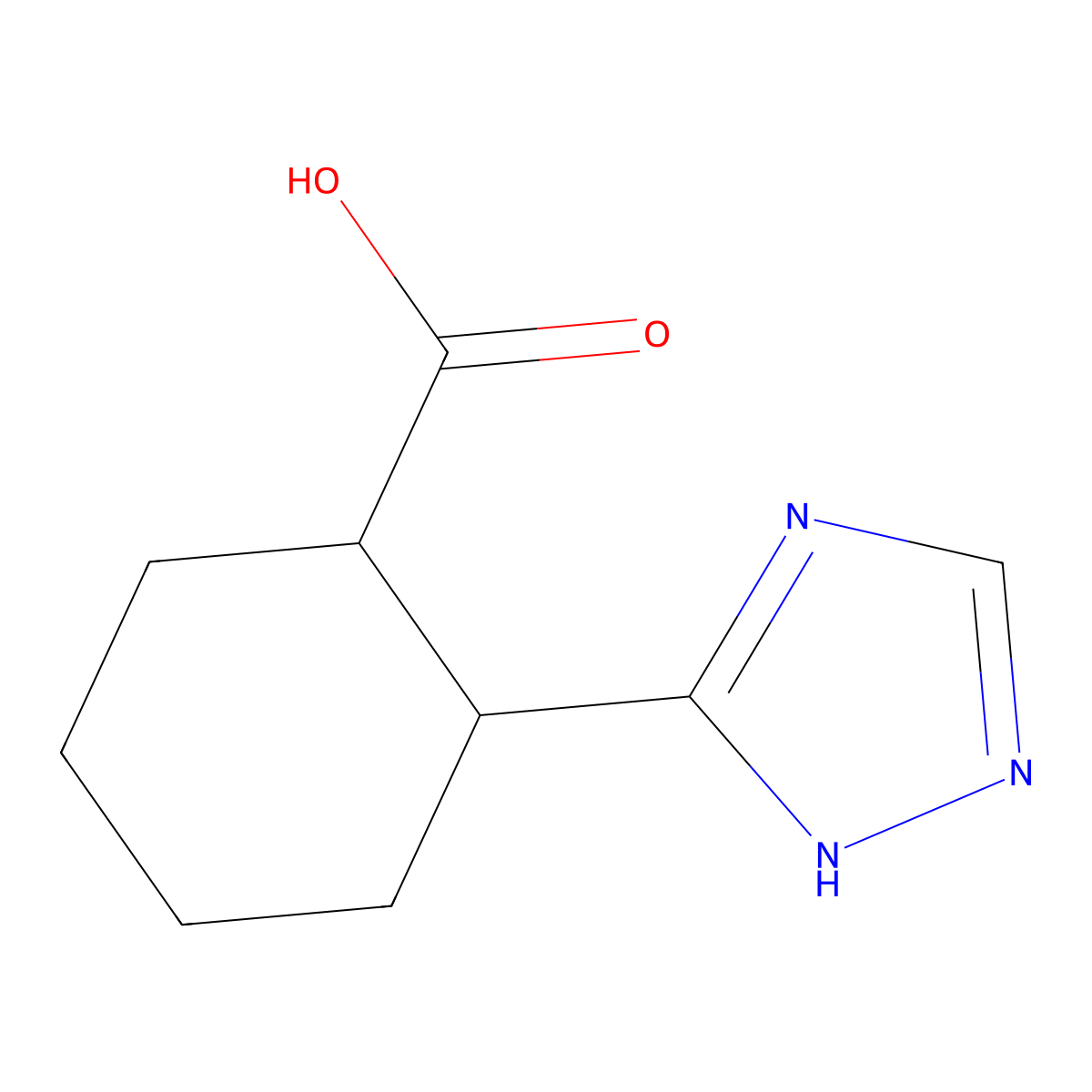 rac-(1R,2S)-2-(4H-1,2,4-triazol-3-yl)cyclohexane-1-carboxylic acid molecular structure, CAS 1932240-43-1