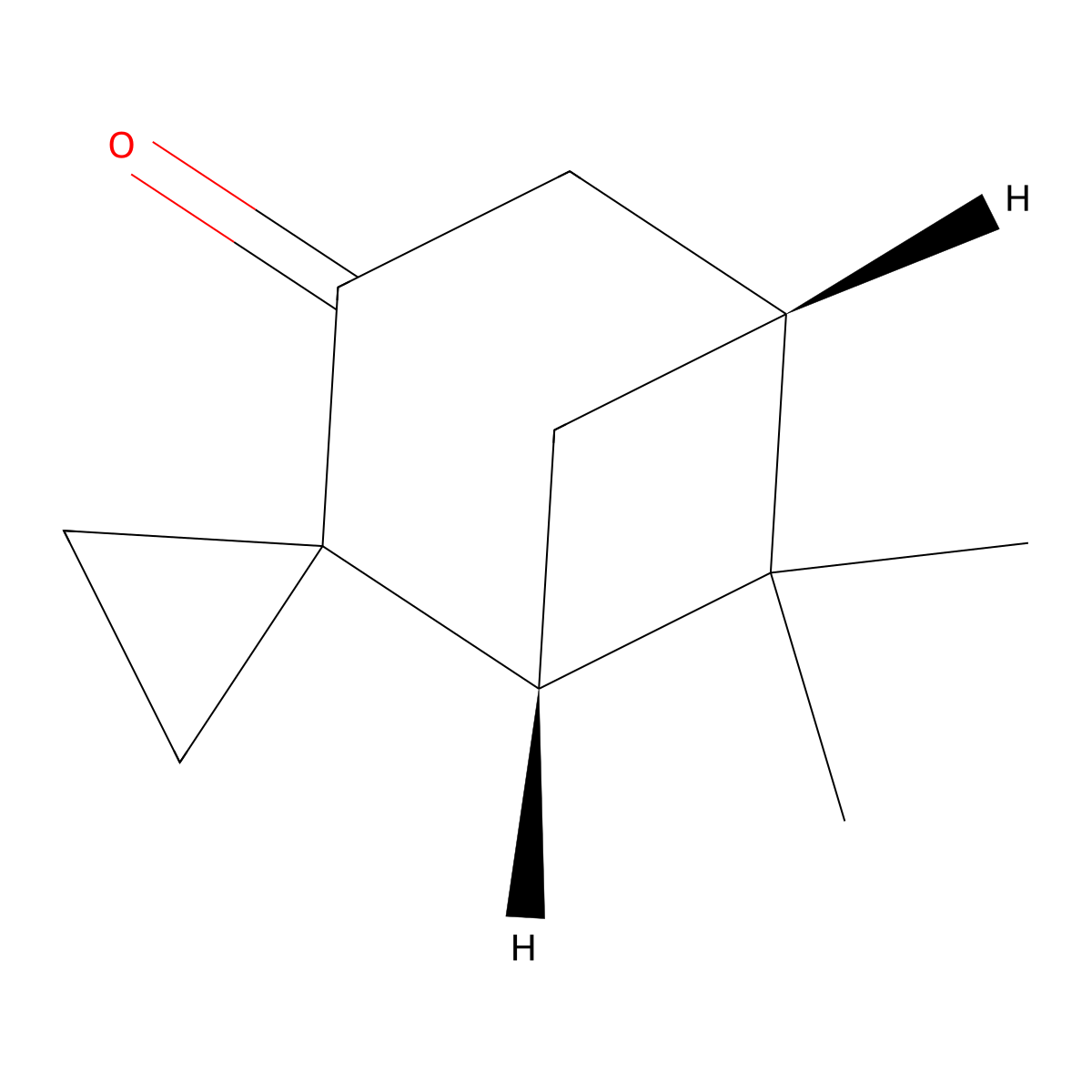 (1R,5R)-6,6-dimethylspiro(bicyclo(3.1.1)heptane-2,1'-cyclopropane)-3-one molecular structure, CAS 1932245-16-3