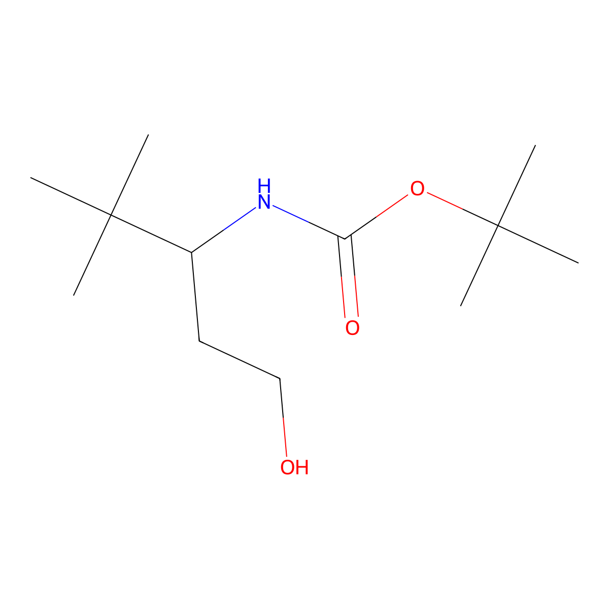 tert-Butyl (R)-(1-hydroxy-4,4-dimethylpentan-3-yl)carbamate molecular structure, CAS 1932246-40-6