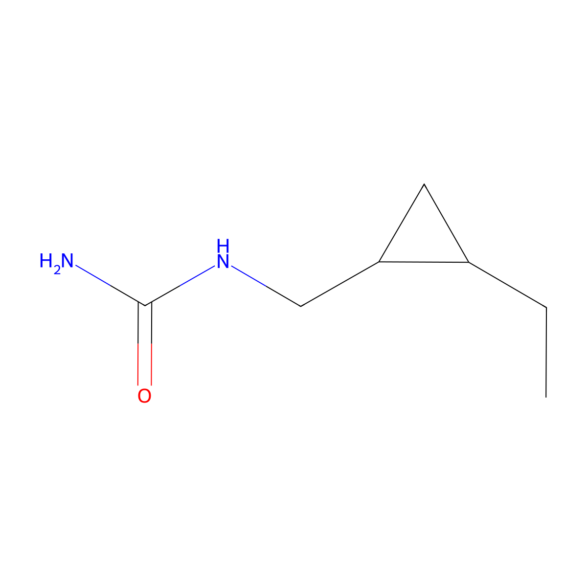 rac-{[(1R,2R)-2-ethylcyclopropyl]methyl}urea,trans molecular structure, CAS 1932246-89-3