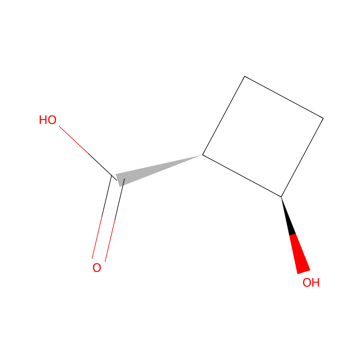 rel-(1R,2R)-2-Hydroxycyclobutane-1-carboxylic acid molecular structure, CAS 1932248-11-7