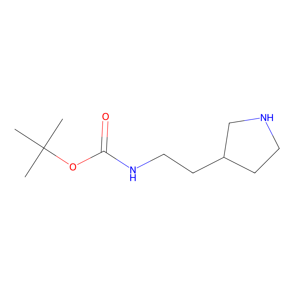 Carbamic acid,N-[2-(3S)-3-pyrrolidinylethyl]-, 1,1-dimethylethyl ester molecular structure, CAS 1932249-78-9