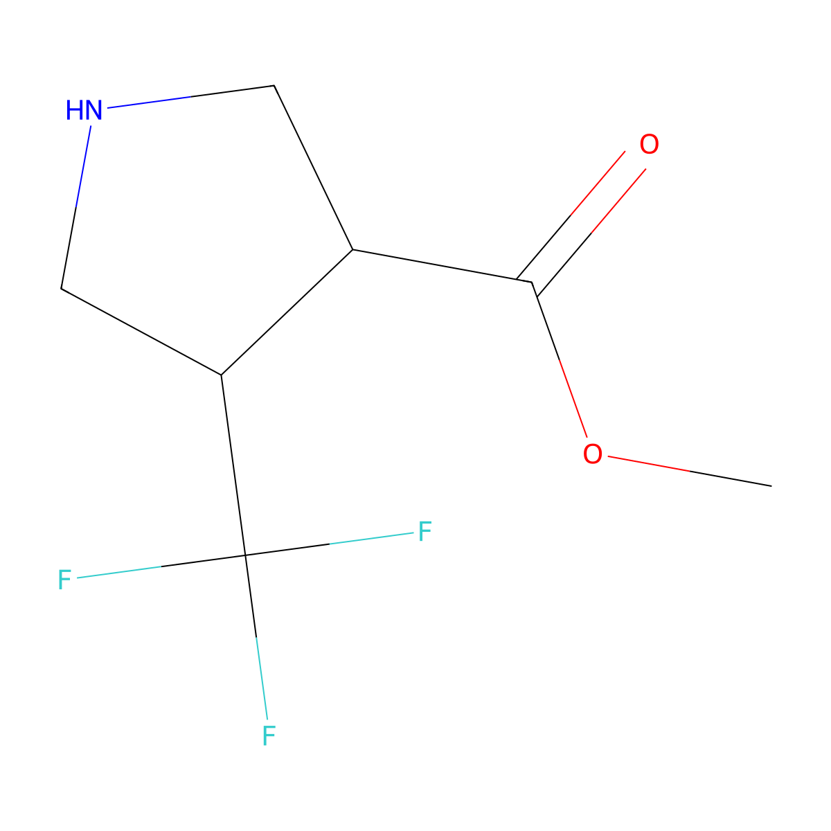 Methyl (3R,4R)-4-(trifluoromethyl)pyrrolidine-3-carboxylate molecular structure, CAS 1932256-72-8