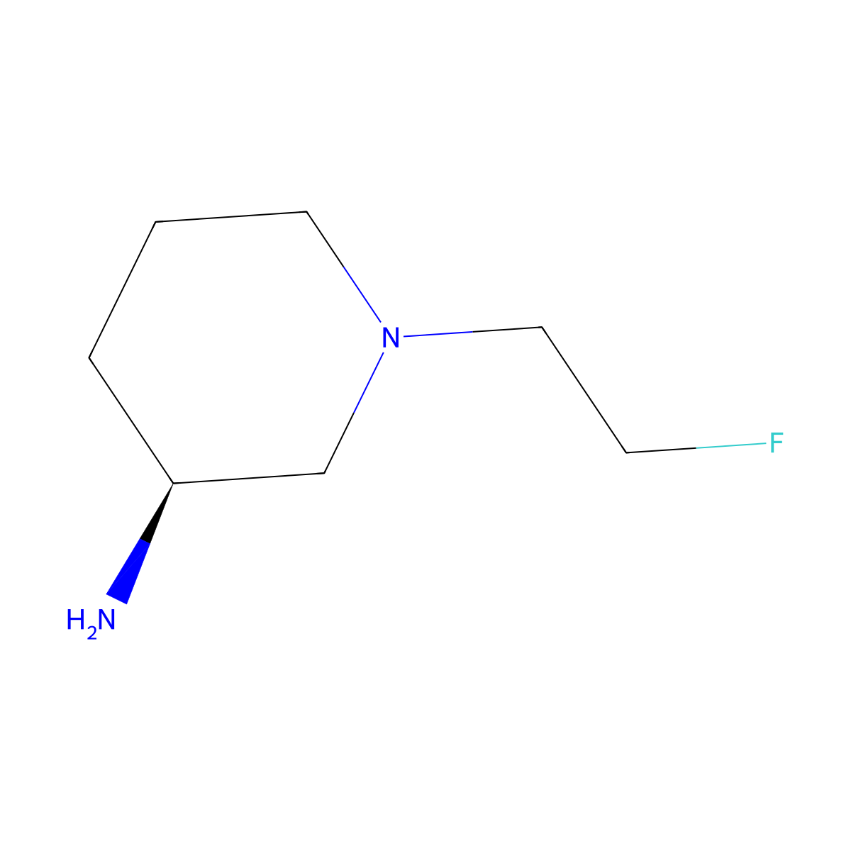 (S)-1-(2-Fluoroethyl)piperidin-3-amine molecular structure, CAS 1932269-68-5