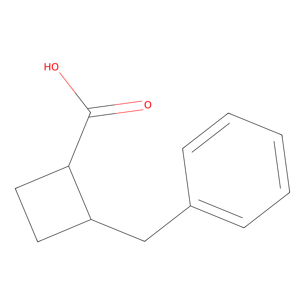 (1R,2R)-2-Benzylcyclobutane-1-carboxylic acid molecular structure, CAS 1932270-57-9