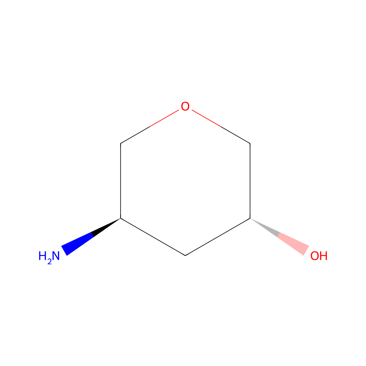 (3R,5R)-5-Amino-tetrahydro-pyran-3-ol molecular structure, CAS 1932273-91-0