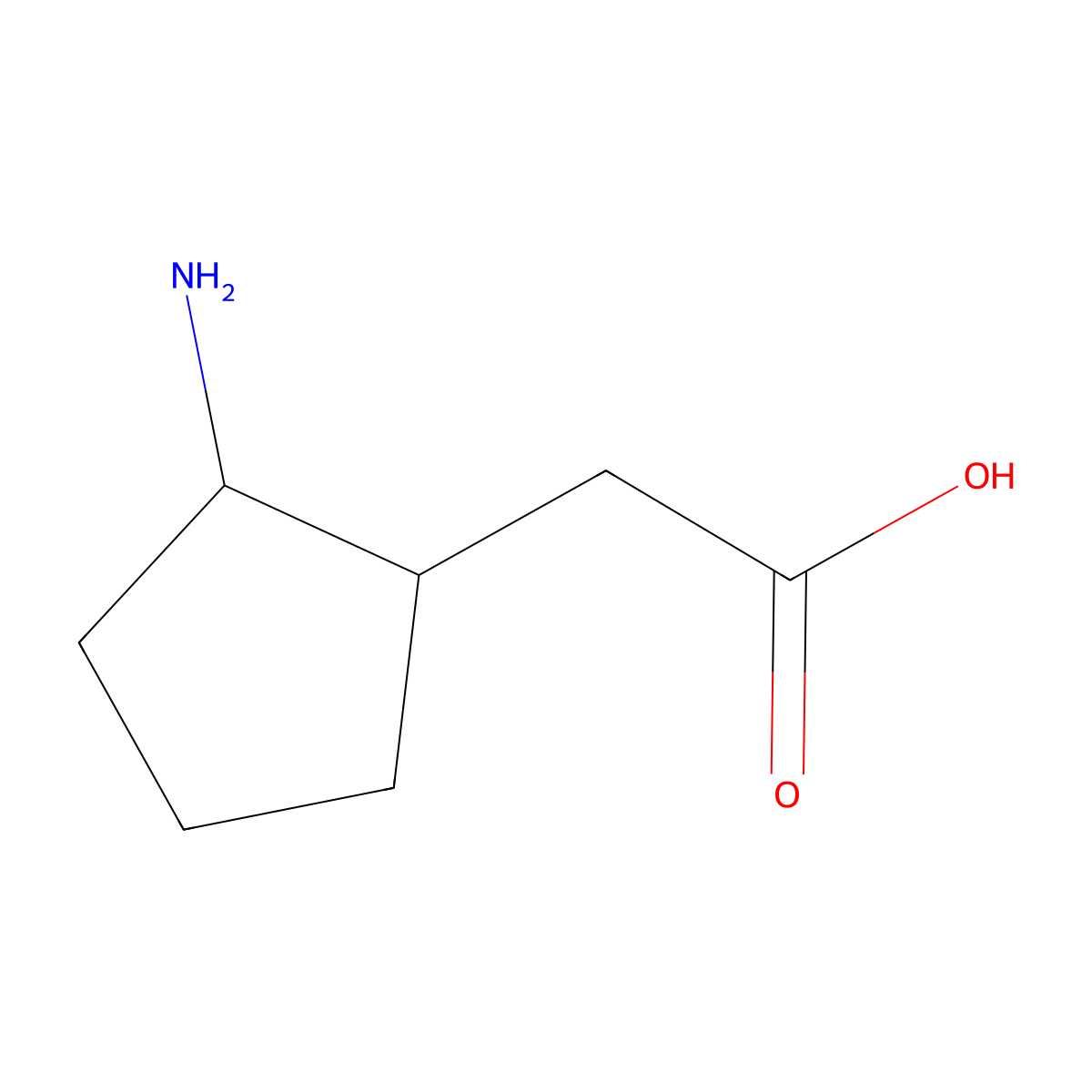rac-2-[(1R,2S)-2-aminocyclopentyl]acetic acid molecular structure, CAS 1932278-62-0