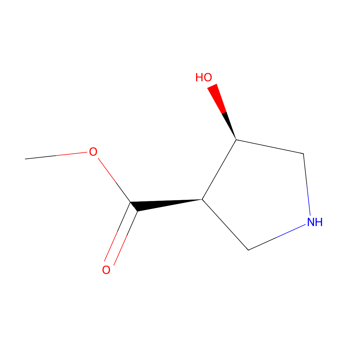 methyl (3R,4R)-4-hydroxypyrrolidine-3-carboxylate molecular structure, CAS 1932298-09-3