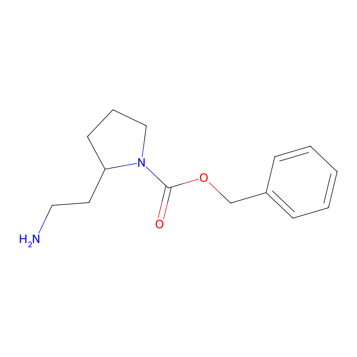 Benzyl (S)-2-(2-aminoethyl)pyrrolidine-1-carboxylate molecular structure, CAS 1932300-04-3