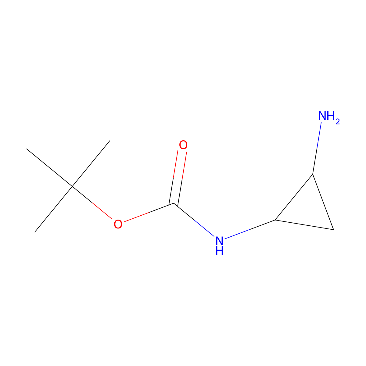 (1S,2R)-(2-Amino-cyclopropyl)-carbamic acid tert-butyl ester molecular structure, CAS 1932300-72-5