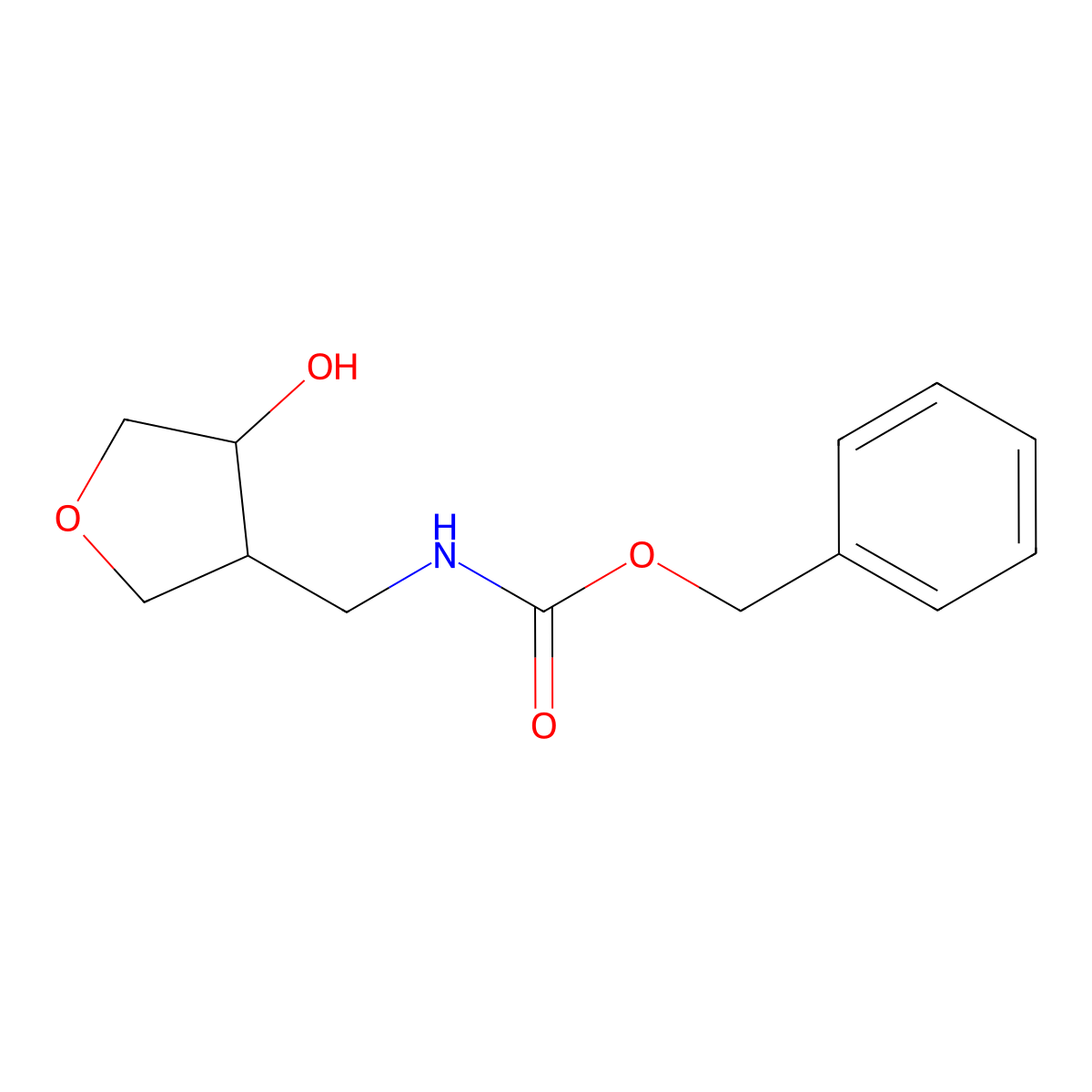 rac-benzyl N-{[(3R,4R)-4-hydroxyoxolan-3-yl]methyl}carbamate molecular structure, CAS 1932301-55-7