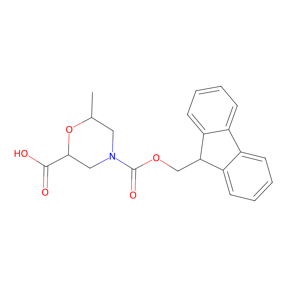 (2R,6R)-4-{[(9H-fluoren-9-yl)methoxy]carbonyl}-6-methylmorpholine-2-carboxylic acid molecular structure, CAS 1932302-45-8
