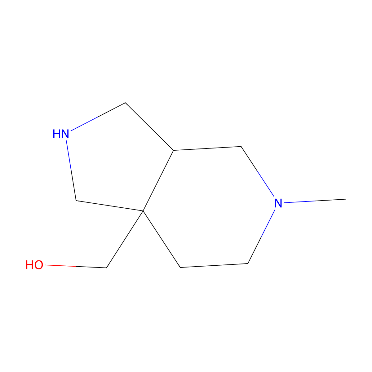 rac-[(3aR,7aR)-5-methyl-octahydro-1H-pyrrolo[3,4-c]pyridin-7a-yl]methanol molecular structure, CAS 1932307-06-6