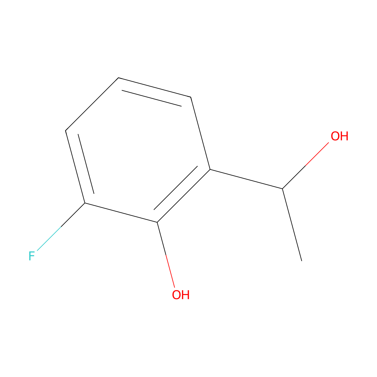 (s)-2-Fluoro-6-(1-hydroxyethyl)phenol molecular structure, CAS 1932309-57-3