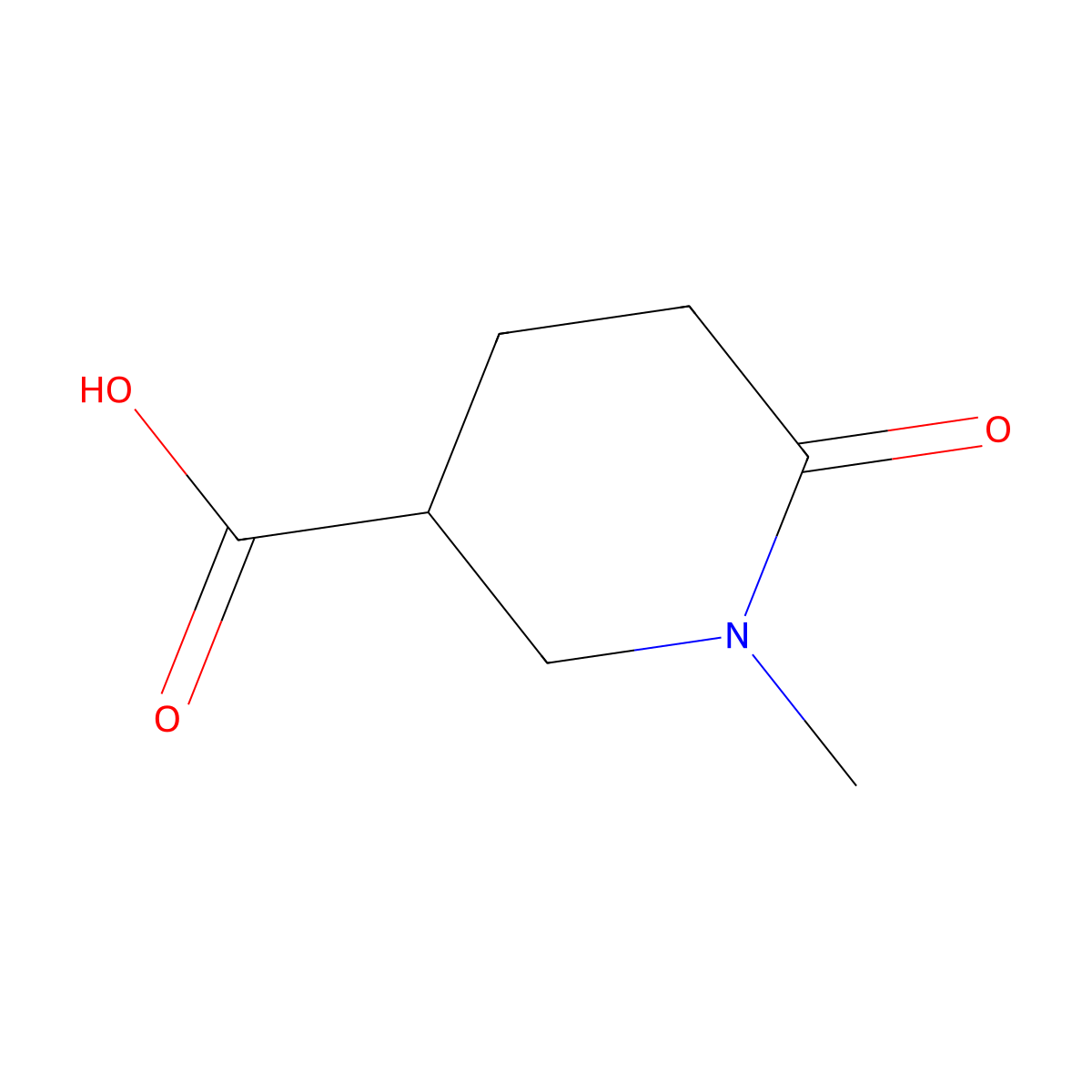 (3R)-1-methyl-6-oxopiperidine-3-carboxylic acid molecular structure, CAS 1932309-72-2