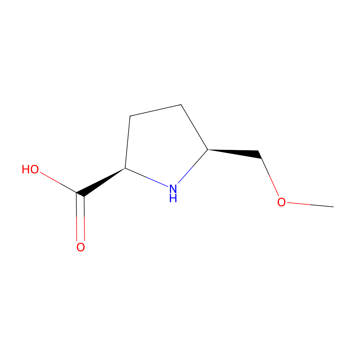 rac-(2R,5S)-5-(methoxymethyl)pyrrolidine-2-carboxylic acid molecular structure, CAS 1932314-66-3