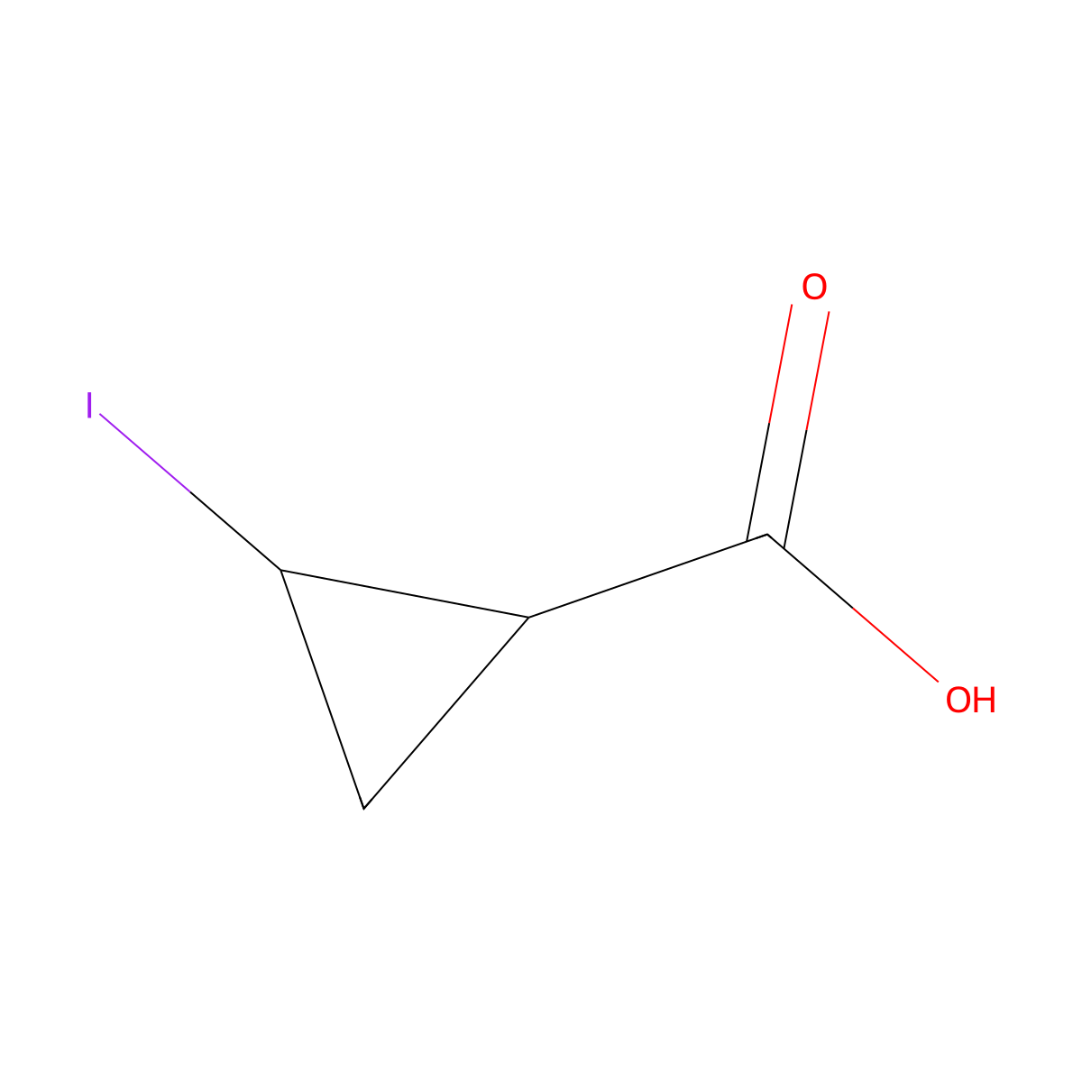 cis-2-Iodocyclopropanecarboxylic acid molecular structure, CAS 1932315-23-5
