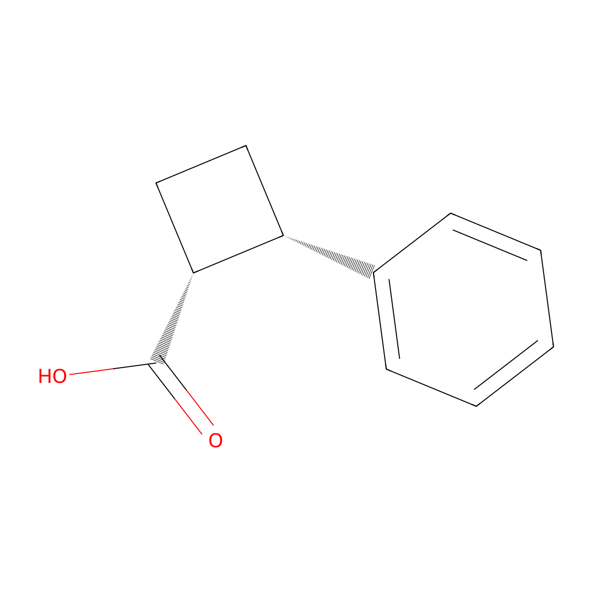 (1R,2S)-2-Phenylcyclobutanecarboxylic acid molecular structure, CAS 1932319-16-8