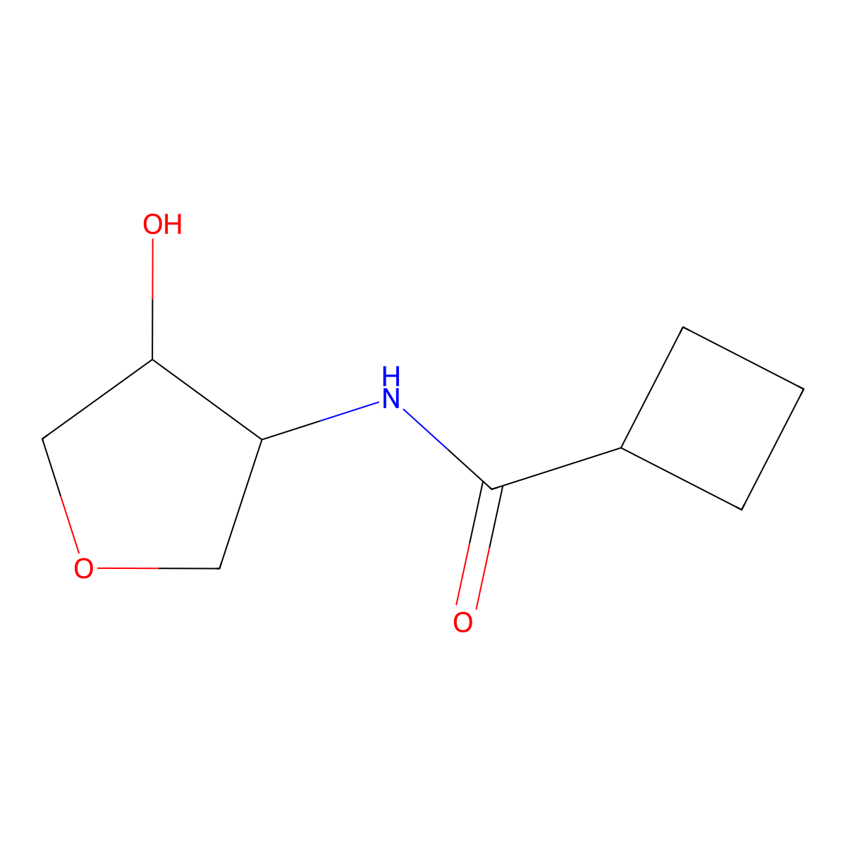 N-[(3R,4S)-4-Hydroxyoxolan-3-yl]cyclobutanecarboxamide molecular structure, CAS 1932319-54-4