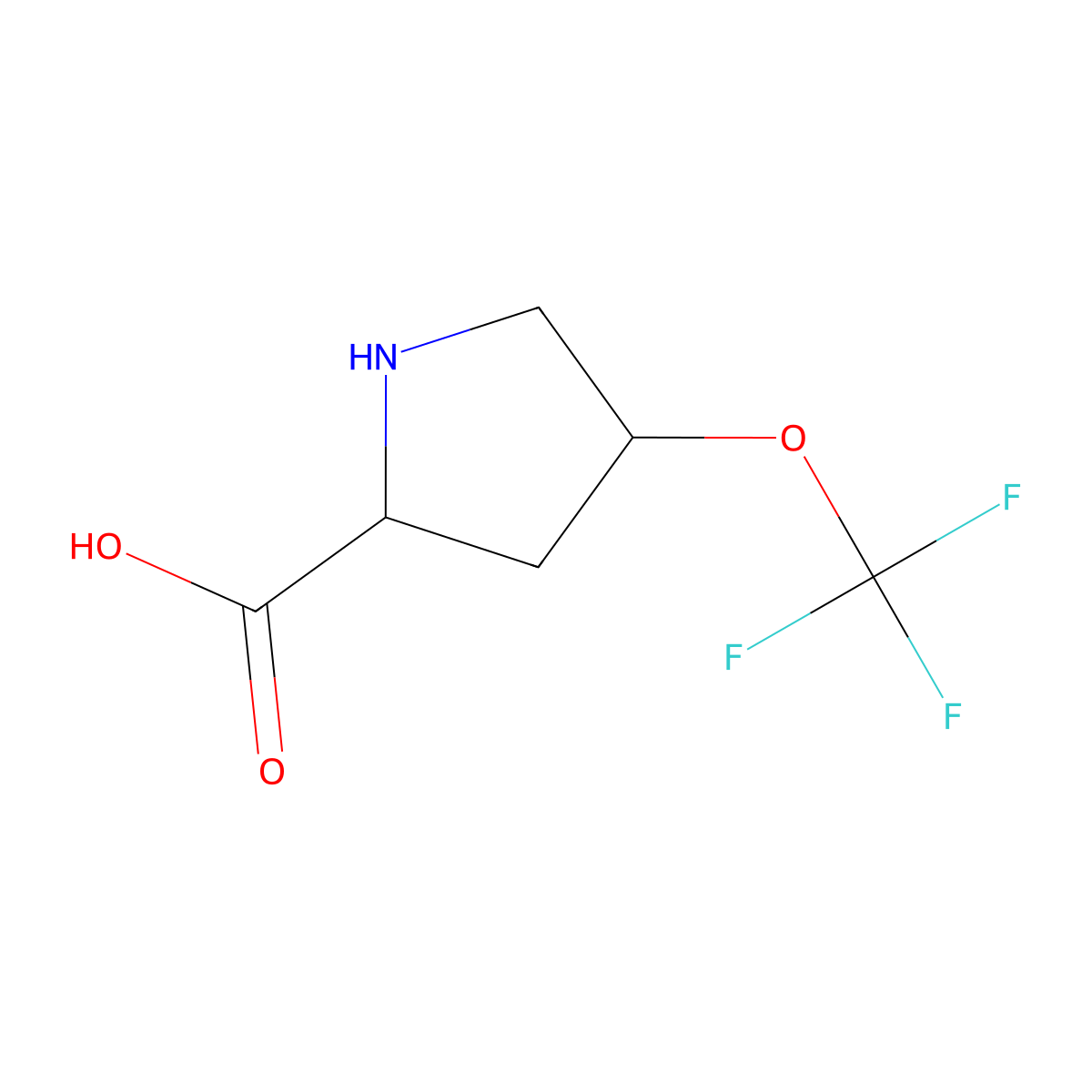 (2R,4R)-4-(Trifluoromethoxy)pyrrolidine-2-carboxylic acid molecular structure, CAS 1932322-54-7