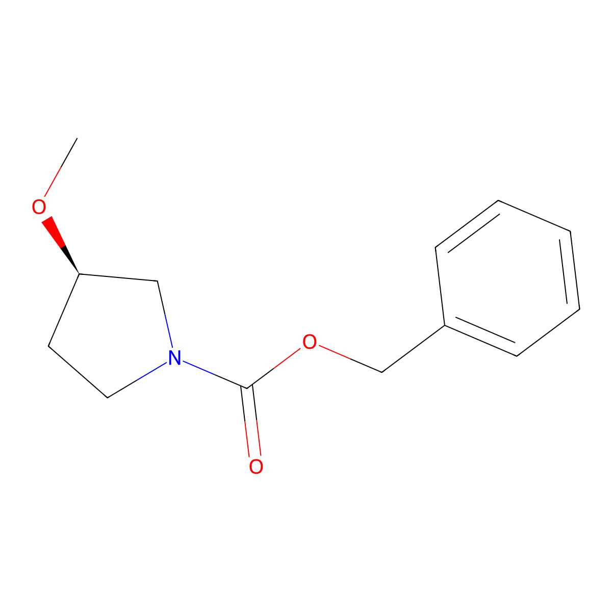 (R)-Benzyl 3-methoxypyrrolidine-1-carboxylate molecular structure, CAS 1932324-47-4