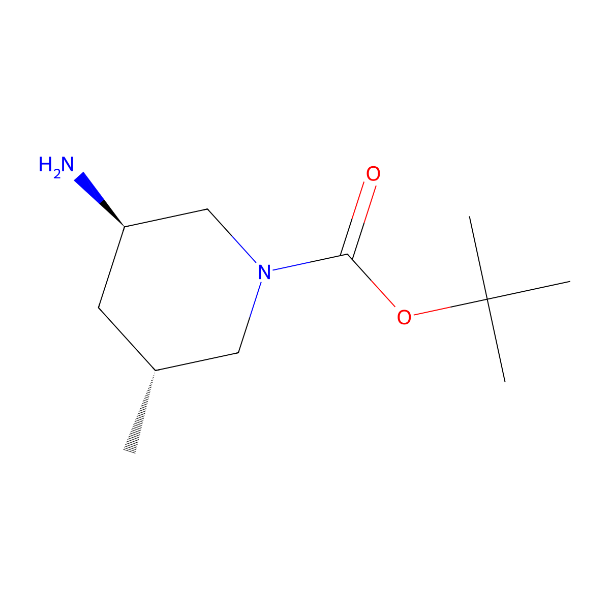 rac-tert-butyl (3R,5R)-3-amino-5-methylpiperidine-1-carboxylate molecular structure, CAS 1932333-90-8