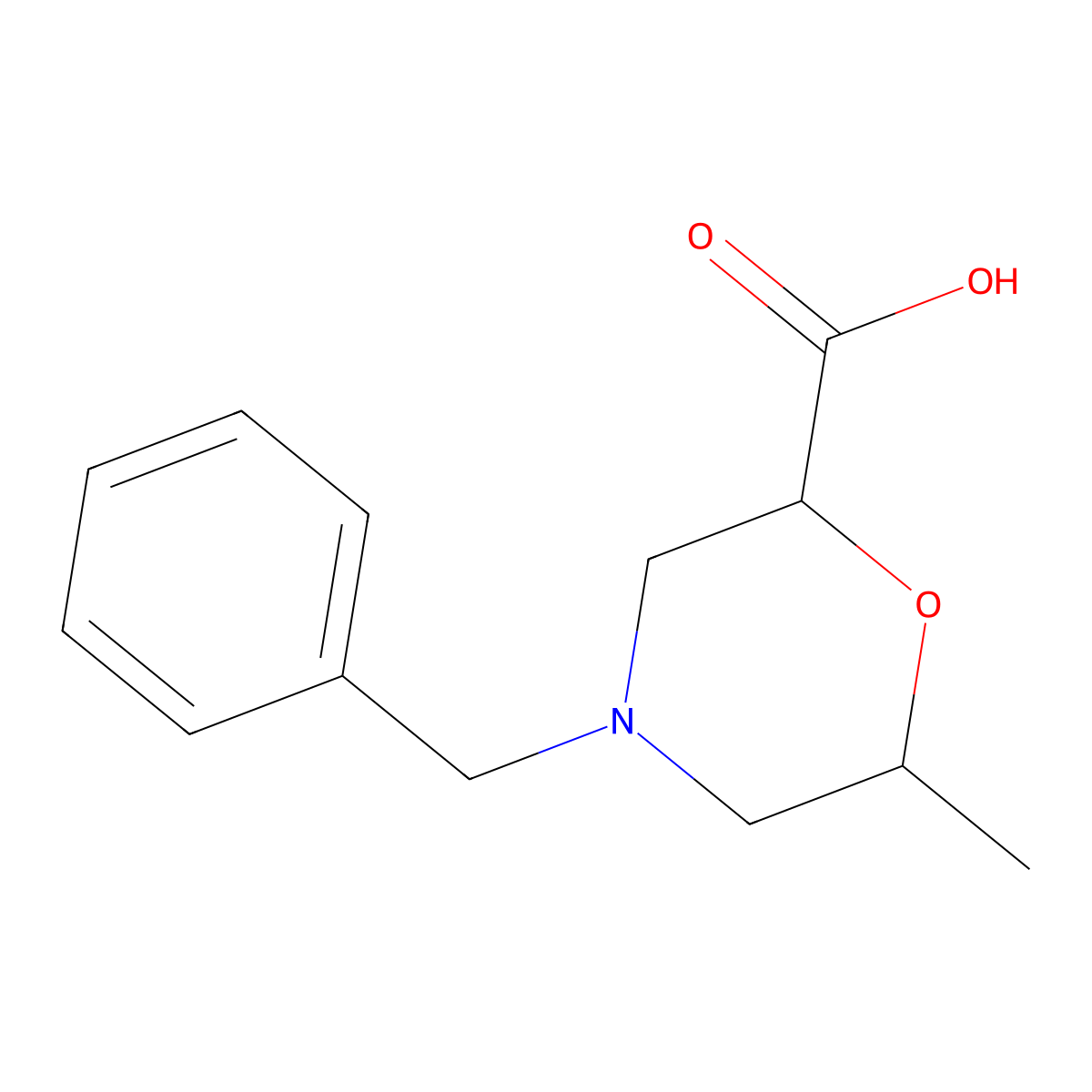 (2R,6R)-4-Benzyl-6-methylmorpholine-2-carboxylic acid molecular structure, CAS 1932337-22-8