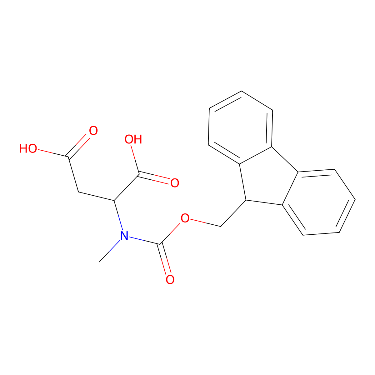 (R)-2-[Fmoc-(methyl)amino]succinic Acid molecular structure, CAS 1932339-65-5