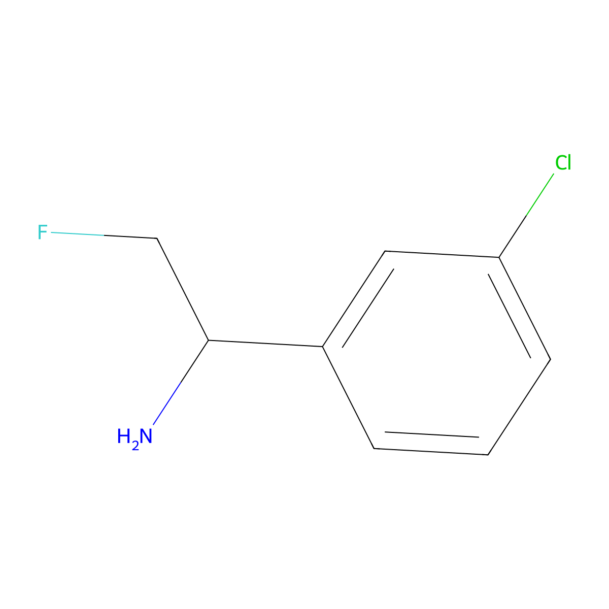 (1R)-1-(3-chlorophenyl)-2-fluoroethan-1-amine molecular structure, CAS 1932343-14-0
