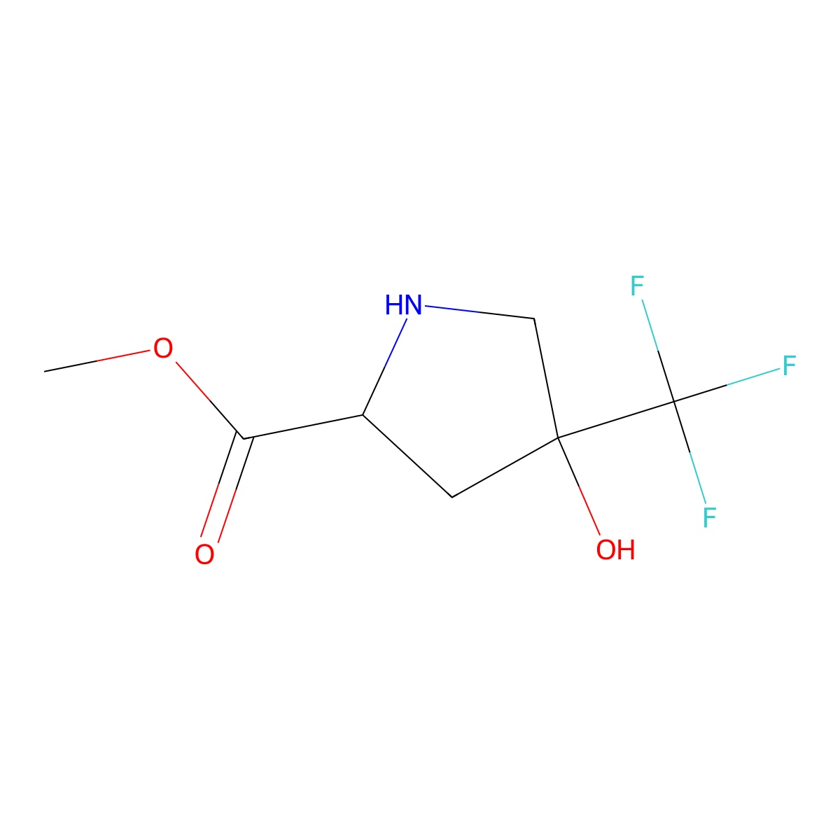 Methyl (2S,4S)-4-hydroxy-4-(trifluoromethyl)pyrrolidine-2-carboxylate molecular structure, CAS 1932344-40-5