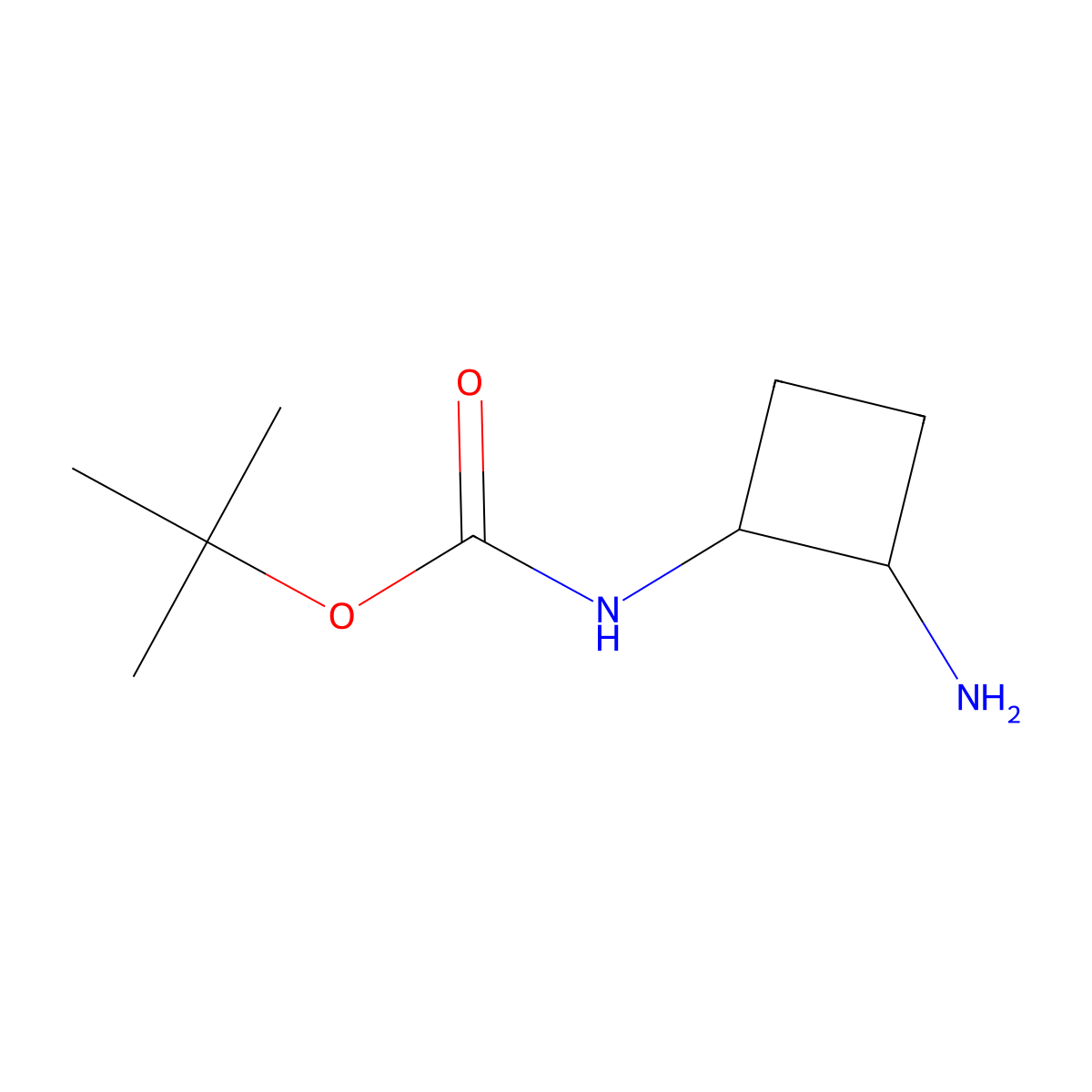 tert-butyl N-[(1R,2S)-2-aminocyclobutyl]carbamate molecular structure, CAS 1932344-68-7