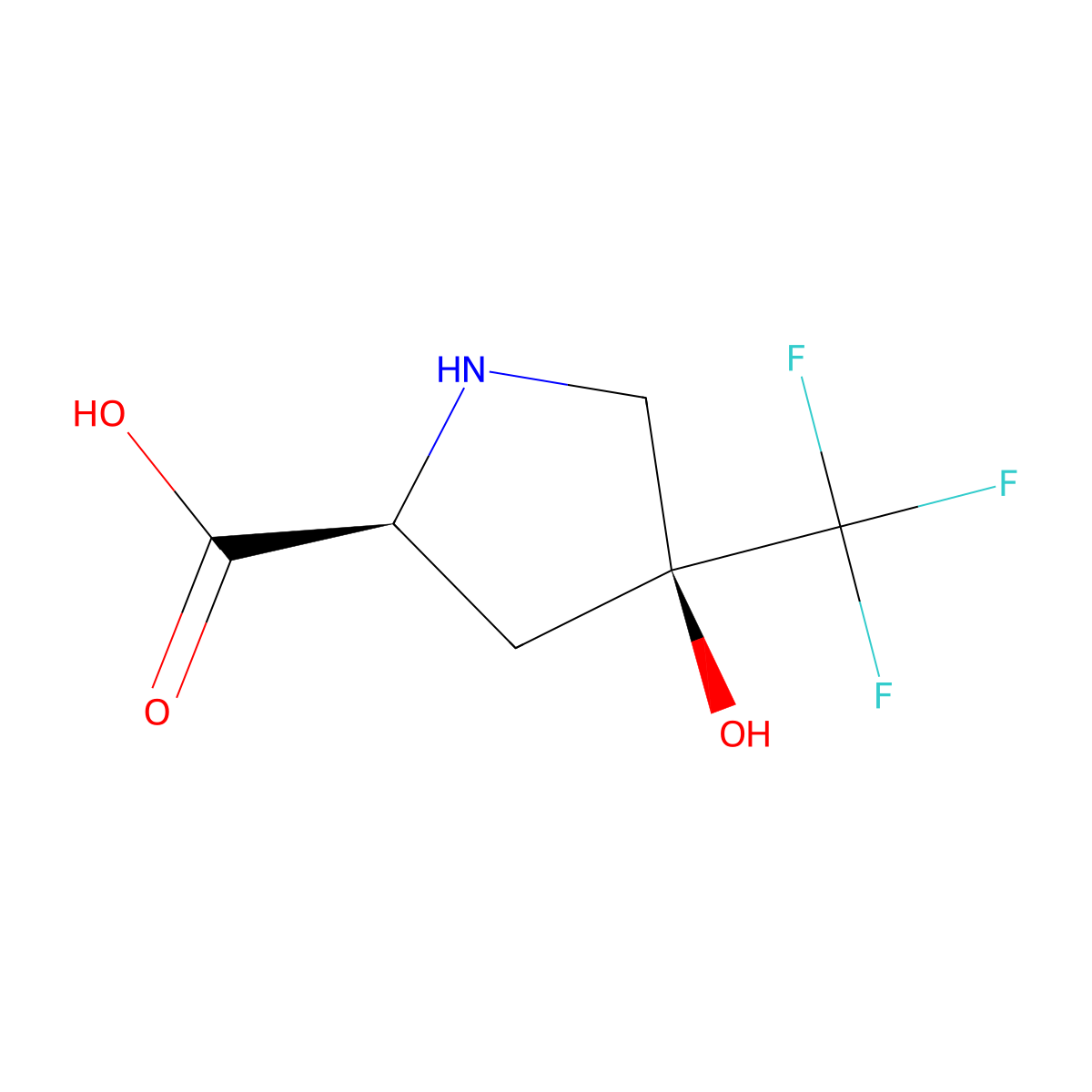 (2S,4S)-4-Hydroxy-4-(trifluoromethyl)pyrrolidine-2-carboxylic acid molecular structure, CAS 1932348-61-2