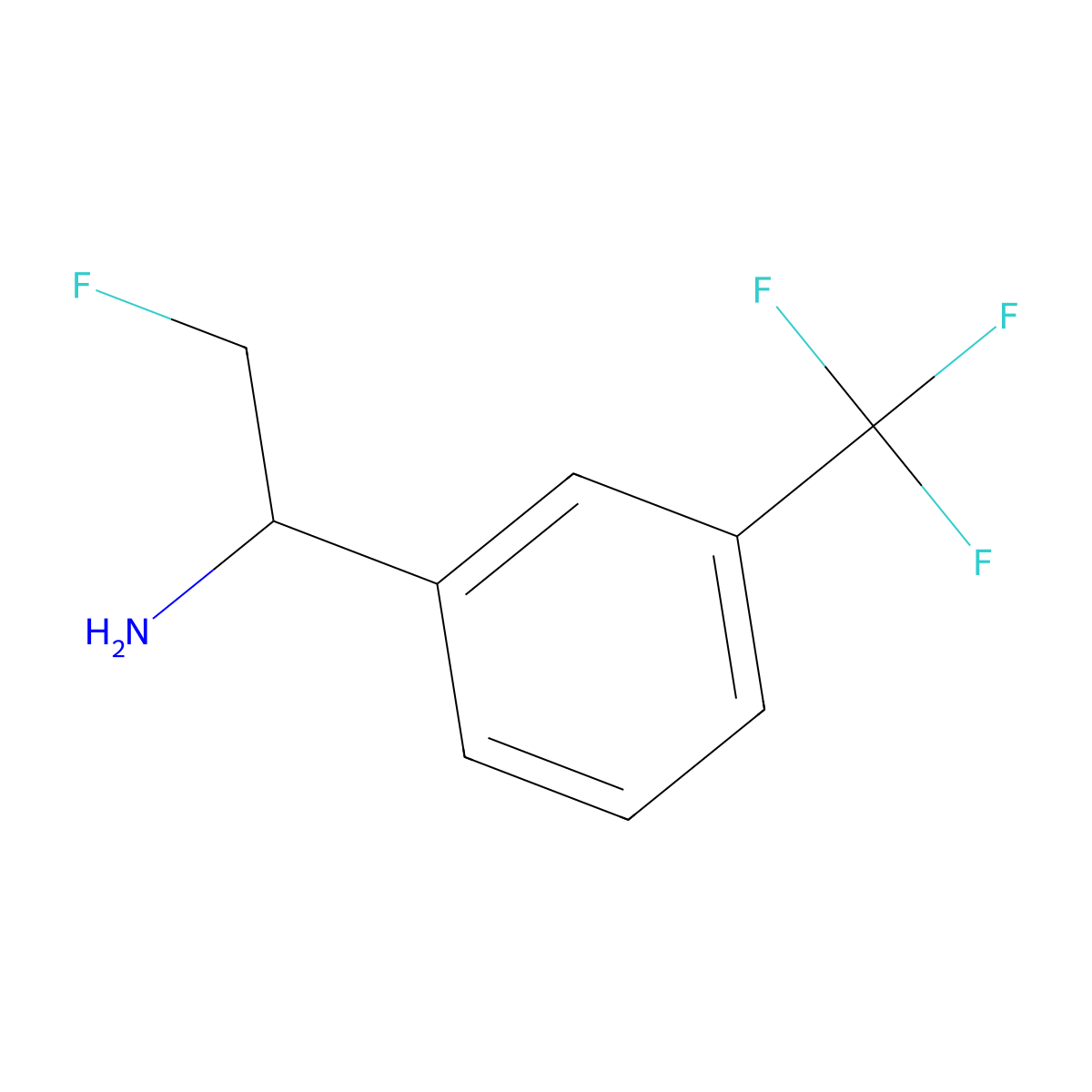 (1S)-2-fluoro-1-[3-(trifluoromethyl)phenyl]ethan-1-amine molecular structure, CAS 1932348-74-7