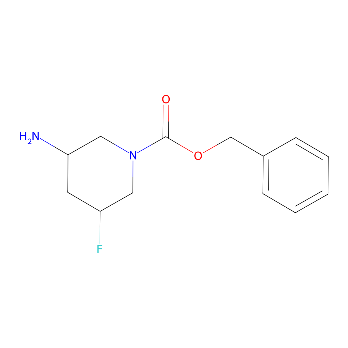 benzyl (3S,5S)-3-amino-5-fluoropiperidine-1-carboxylate molecular structure, CAS 1932350-85-0