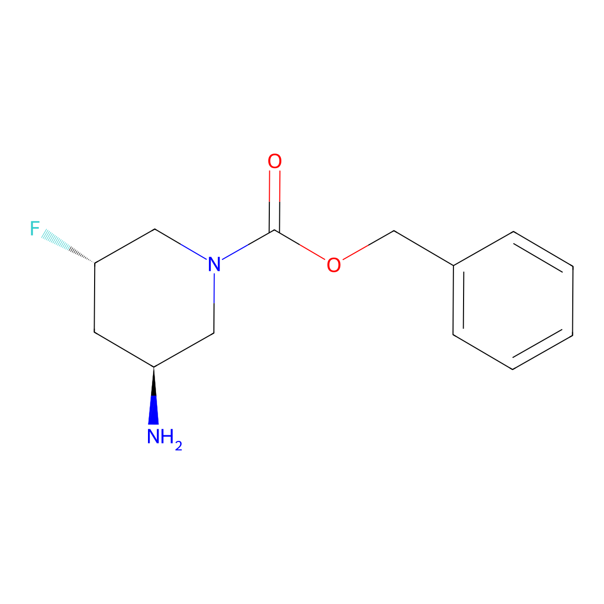 benzyl (3S,5S)-3-amino-5-fluoropiperidine-1-carboxylate molecular structure, CAS 1932350-85-0