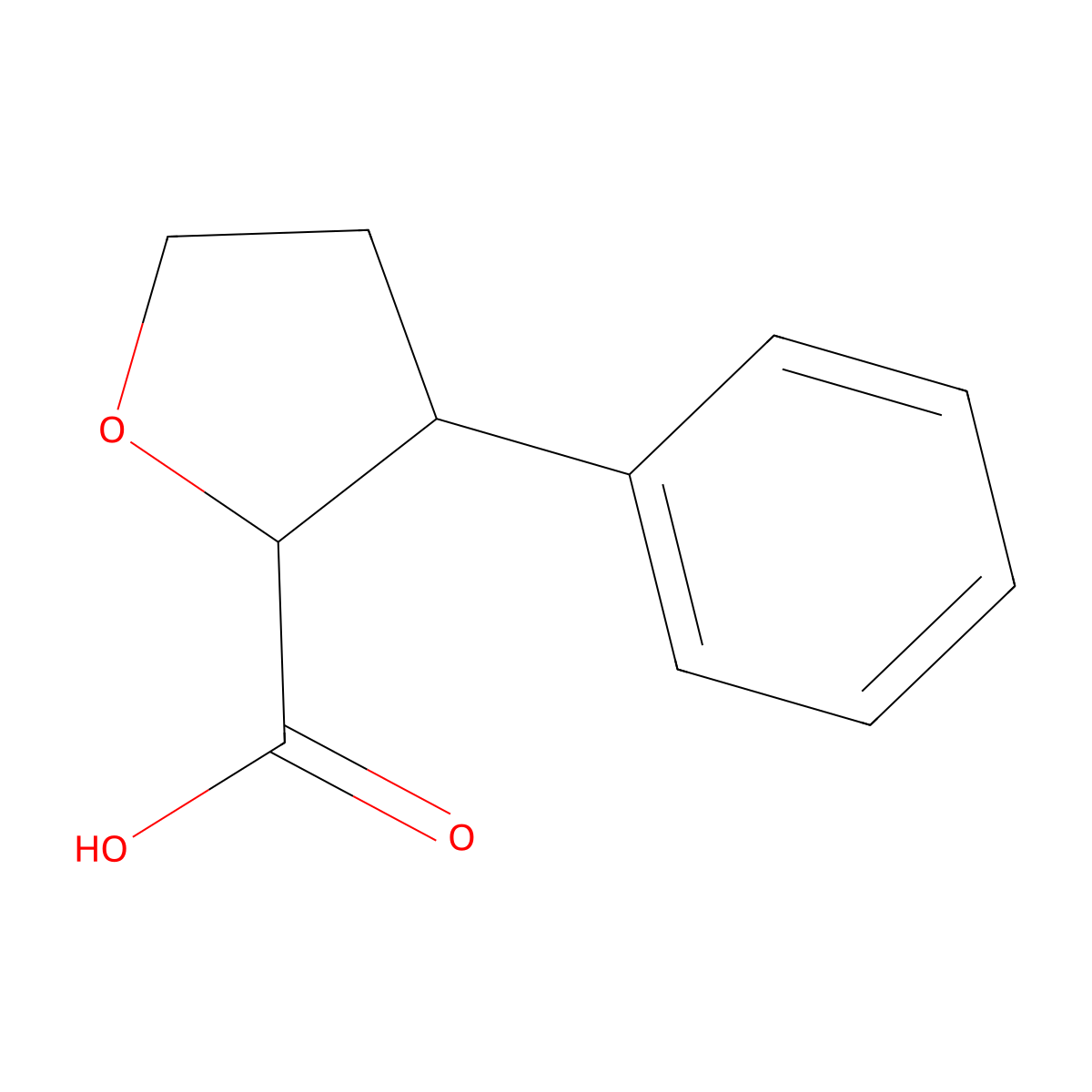 (2R,3R)-3-phenyltetrahydrofuran-2-carboxylic acid molecular structure, CAS 1932359-39-1