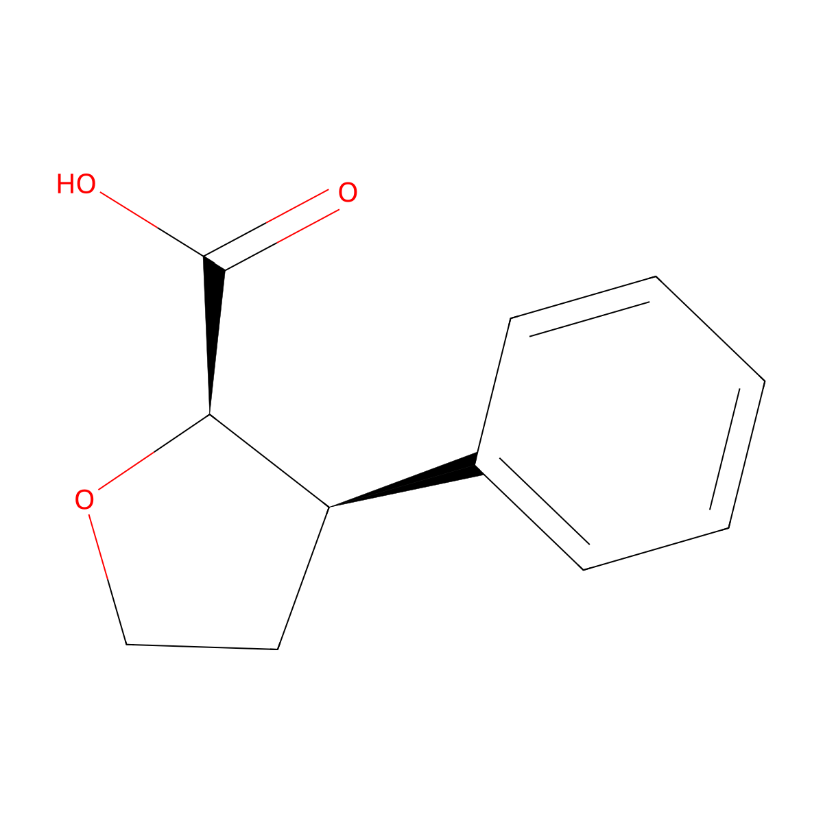 (2R,3R)-3-phenyltetrahydrofuran-2-carboxylic acid molecular structure, CAS 1932359-39-1