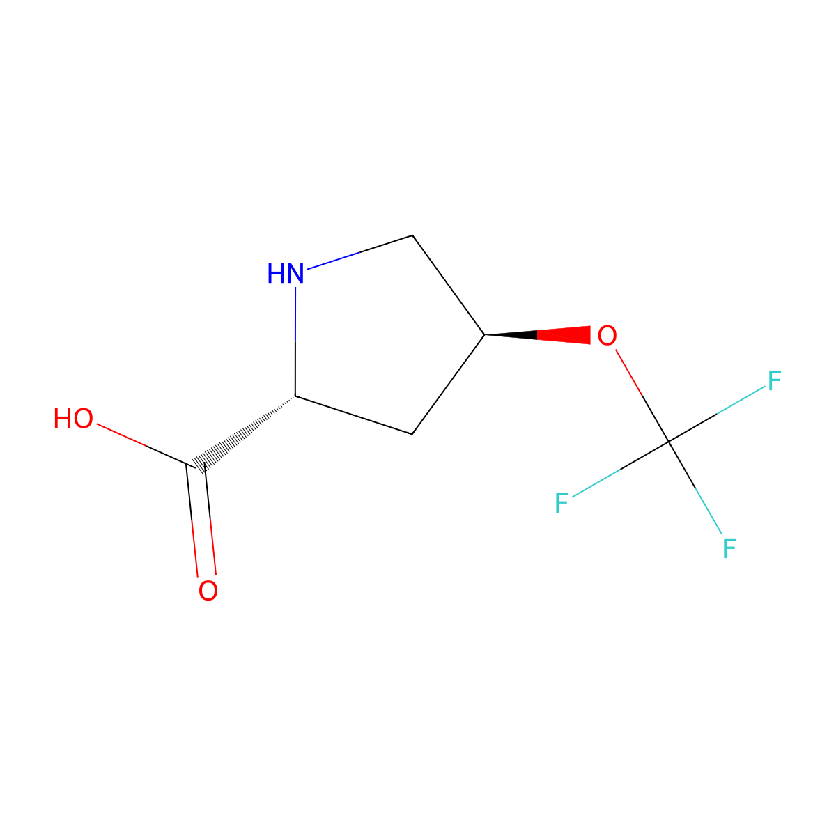 (2R,4S)-4-(trifluoromethoxy)pyrrolidine-2-carboxylic acid molecular structure, CAS 1932365-42-8