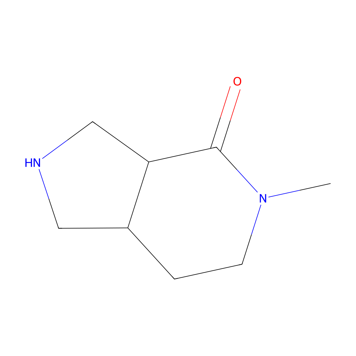 Rac-(3aR,7aS)-5-methyloctahydro-4H-pyrrolo[3,4-c]pyridin-4-one molecular structure, CAS 1932367-57-1