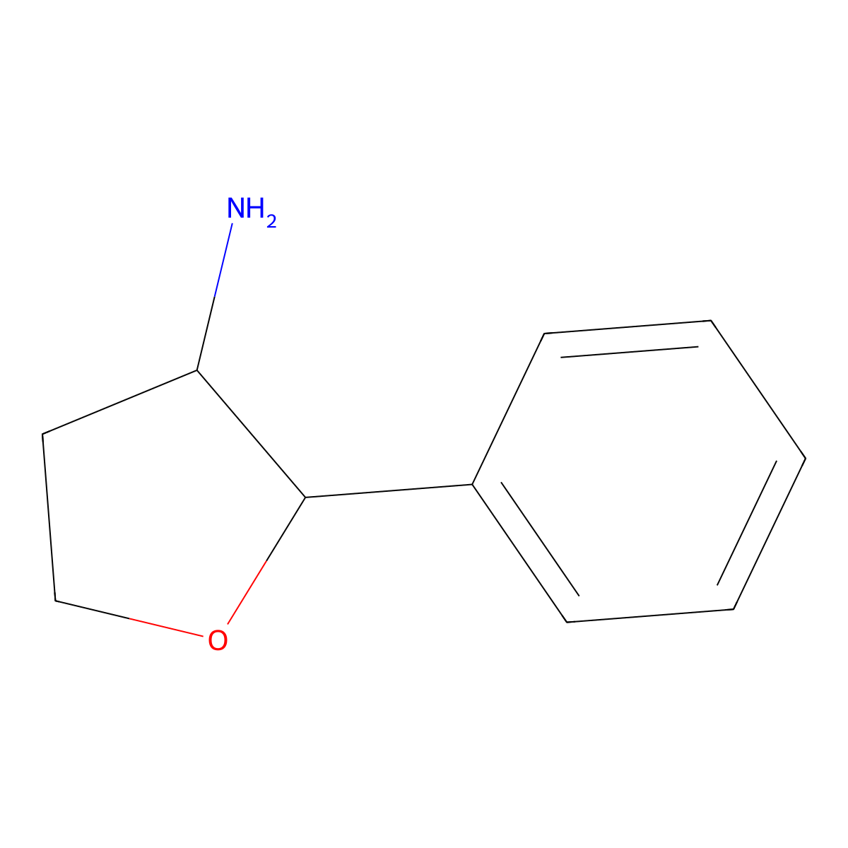 rac-(2R,3S)-2-phenyloxolan-3-amine molecular structure, CAS 1932370-03-0