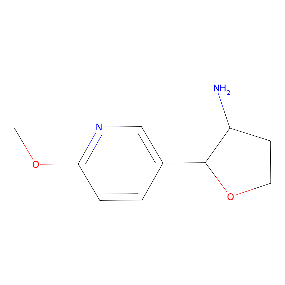 (2S,3R)-2-(6-Methoxypyridin-3-yl)tetrahydrofuran-3-amine molecular structure, CAS 1932372-85-4