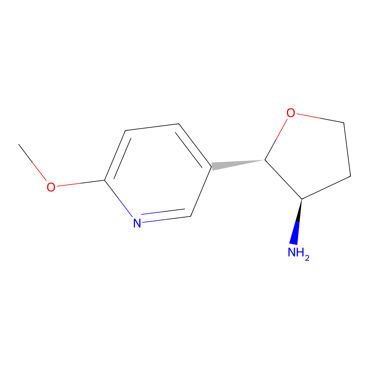 (2S,3R)-2-(6-Methoxypyridin-3-yl)tetrahydrofuran-3-amine molecular structure, CAS 1932372-85-4