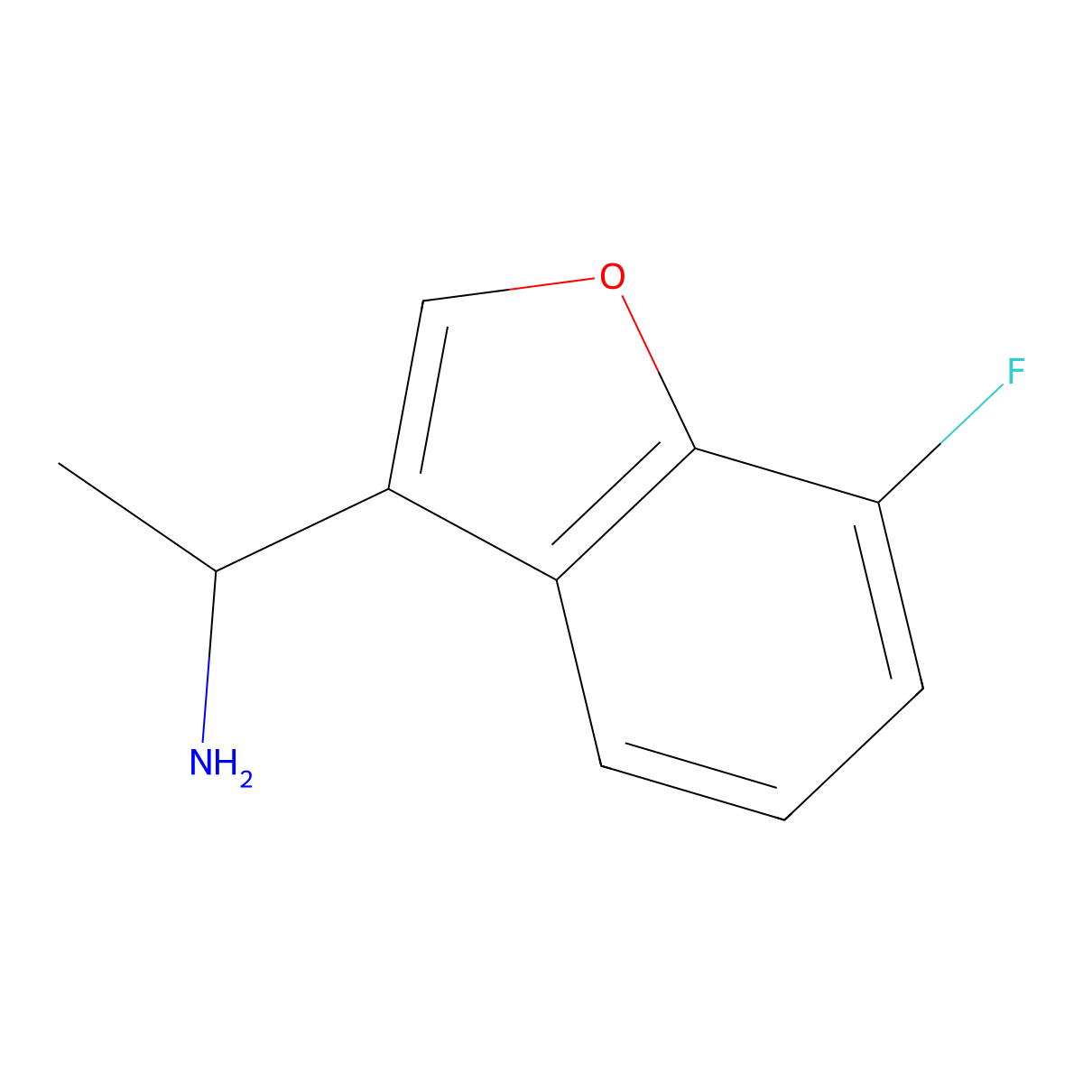 (1R)-1-(7-fluoro-1-benzofuran-3-yl)ethan-1-amine molecular structure, CAS 1932381-00-4