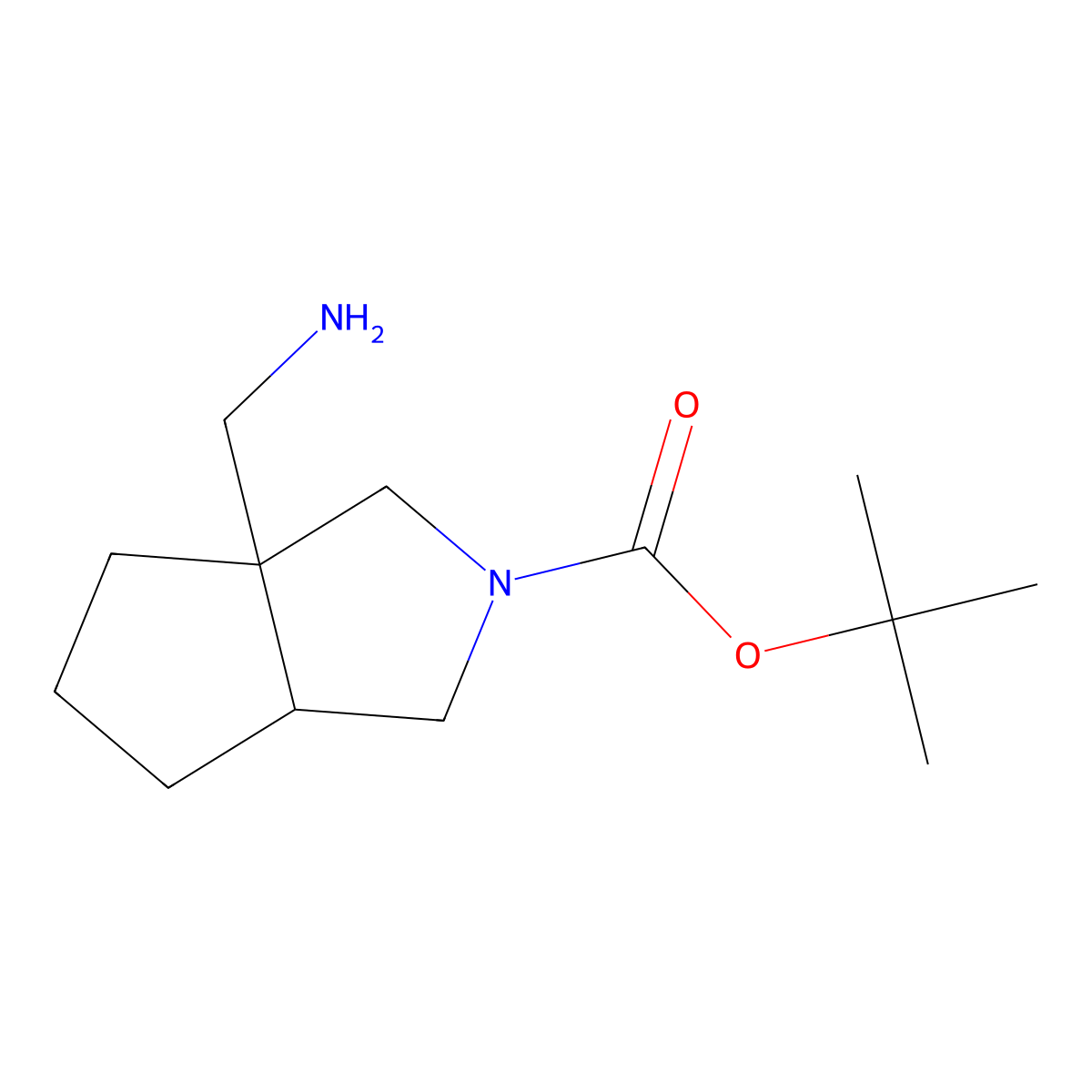 Cis-Tert-Butyl 3A-(Aminomethyl)Hexahydrocyclopenta[C]Pyrrole-2(1H)-Carboxylate molecular structure, CAS 1932389-97-3
