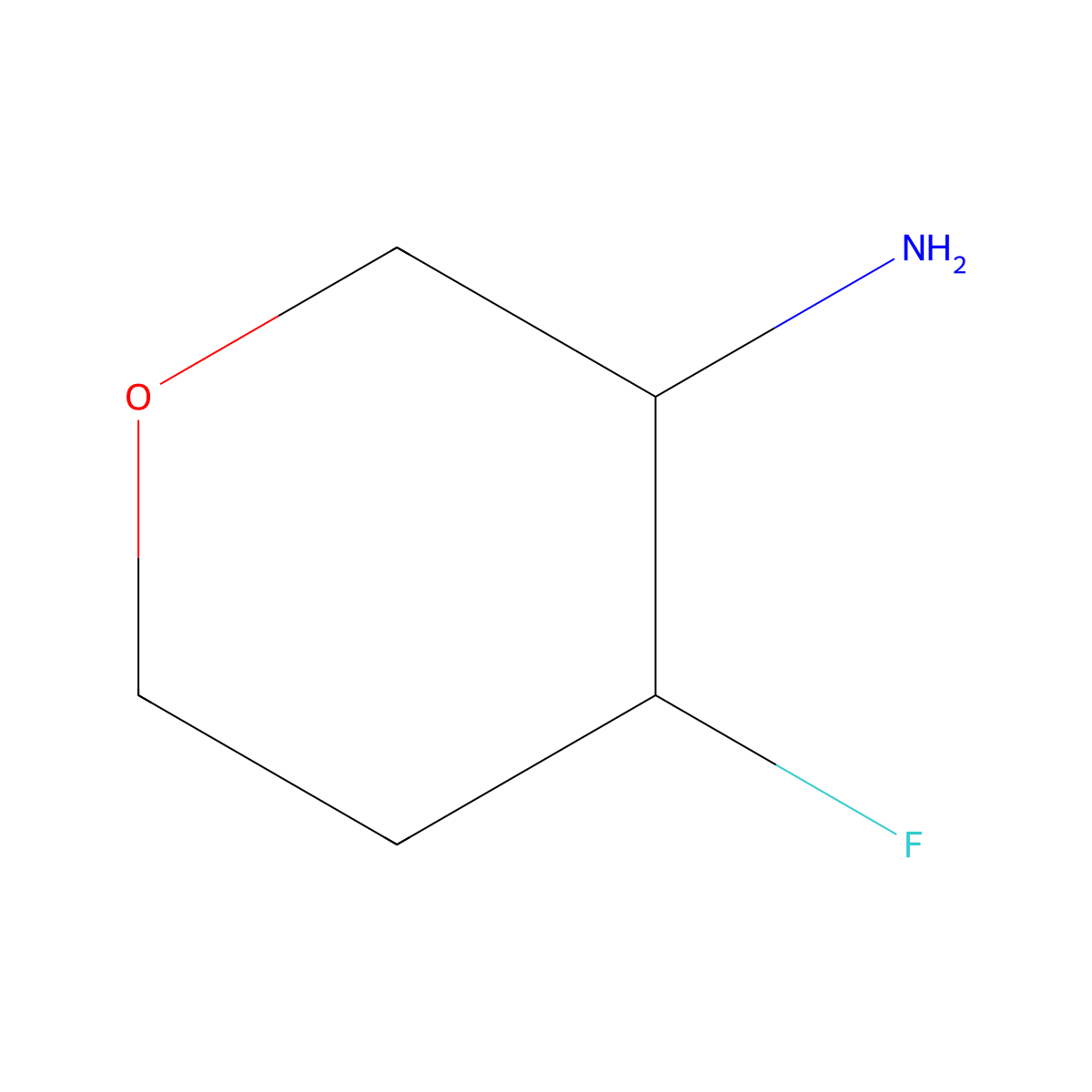 (3R,4R)-4-Fluorotetrahydro-2H-pyran-3-amine molecular structure, CAS 1932392-51-2