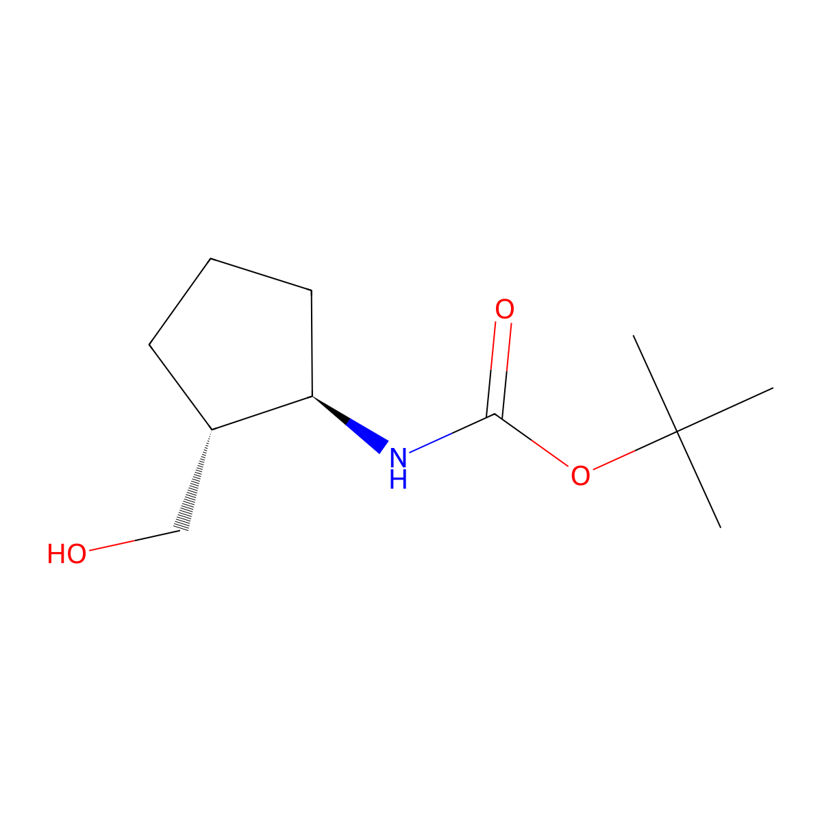 tert-butyl ((1R,2R)-2-(hydroxymethyl)cyclopentyl)carbamate molecular structure, CAS 1932393-39-9