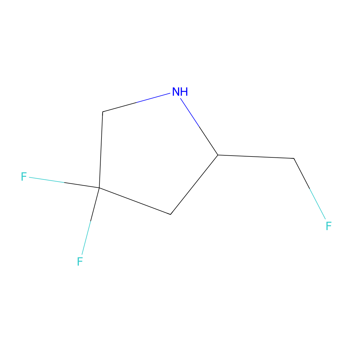 (S)-4,4-difluoro-2-(fluoromethyl)pyrrolidine molecular structure, CAS 1932394-35-8