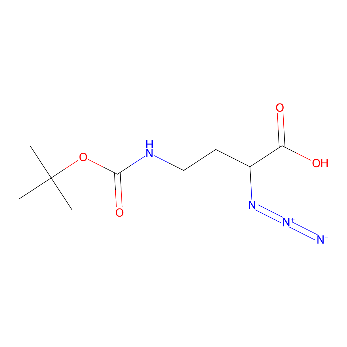 N3-L-Dab(Boc)-OH molecular structure, CAS 1932403-71-8