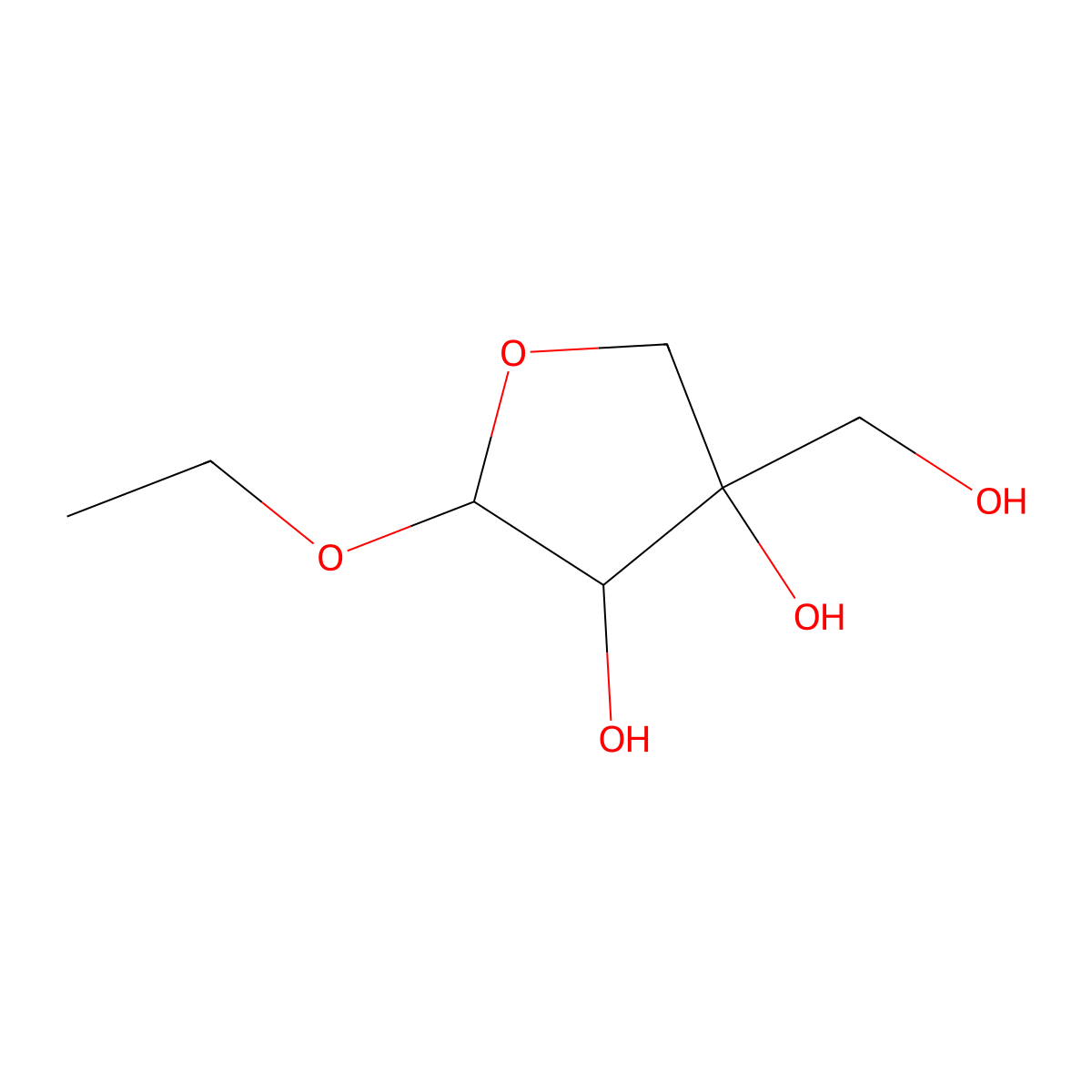 Ethyl beta-D-apiofuranoside molecular structure, CAS 1932405-61-2