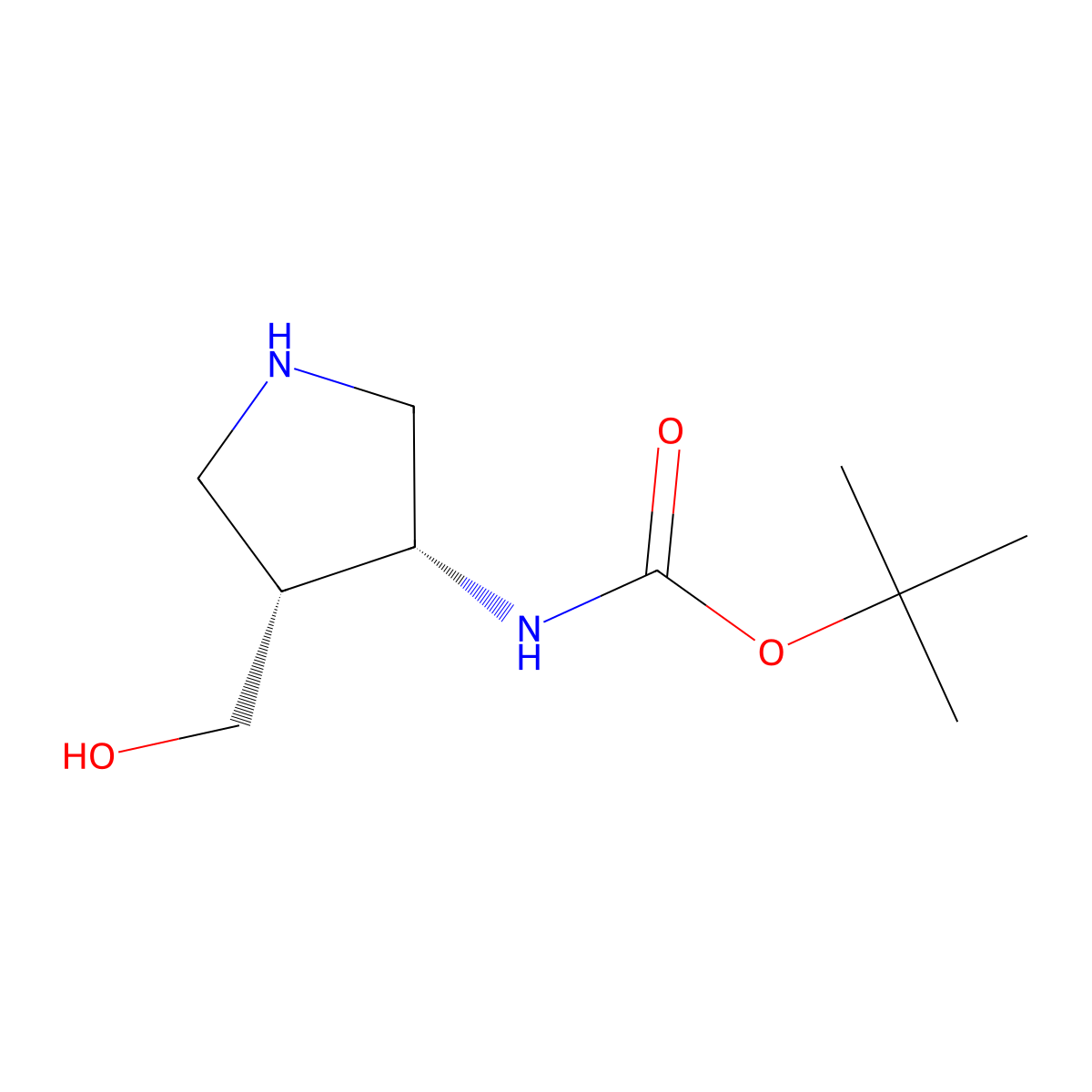 [(3R,4R)-4-(Boc-amino)pyrrolidin-3-YL]methanol molecular structure, CAS 1932406-46-6